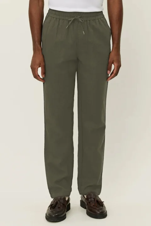 Панталон Patrick Linen 1000808 522-olive night — снимка 2