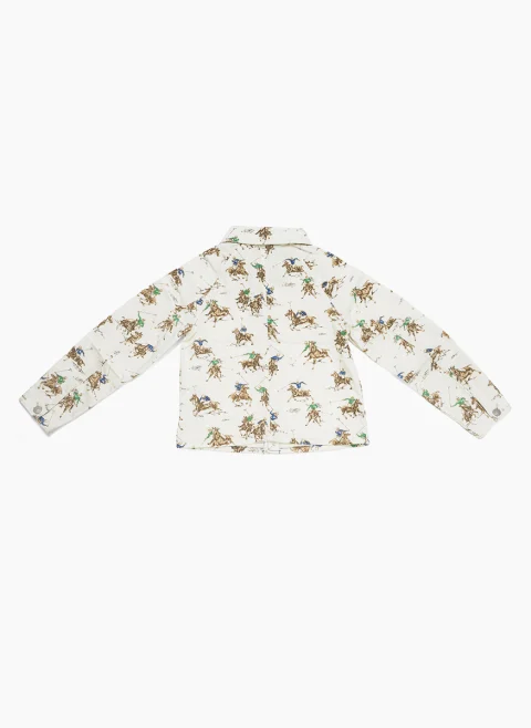 Яке от деним с принт Ralph Lauren Kids 7-16 — снимка 2