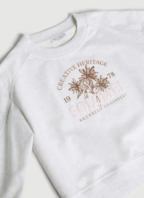 Суитшърт с принт Brunello Cucinelli Kids 4-6 — снимка 2