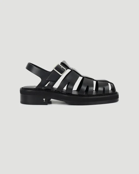 Leather Sandals in Black