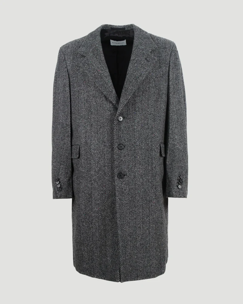 Herringbone Coat in Wool Blend