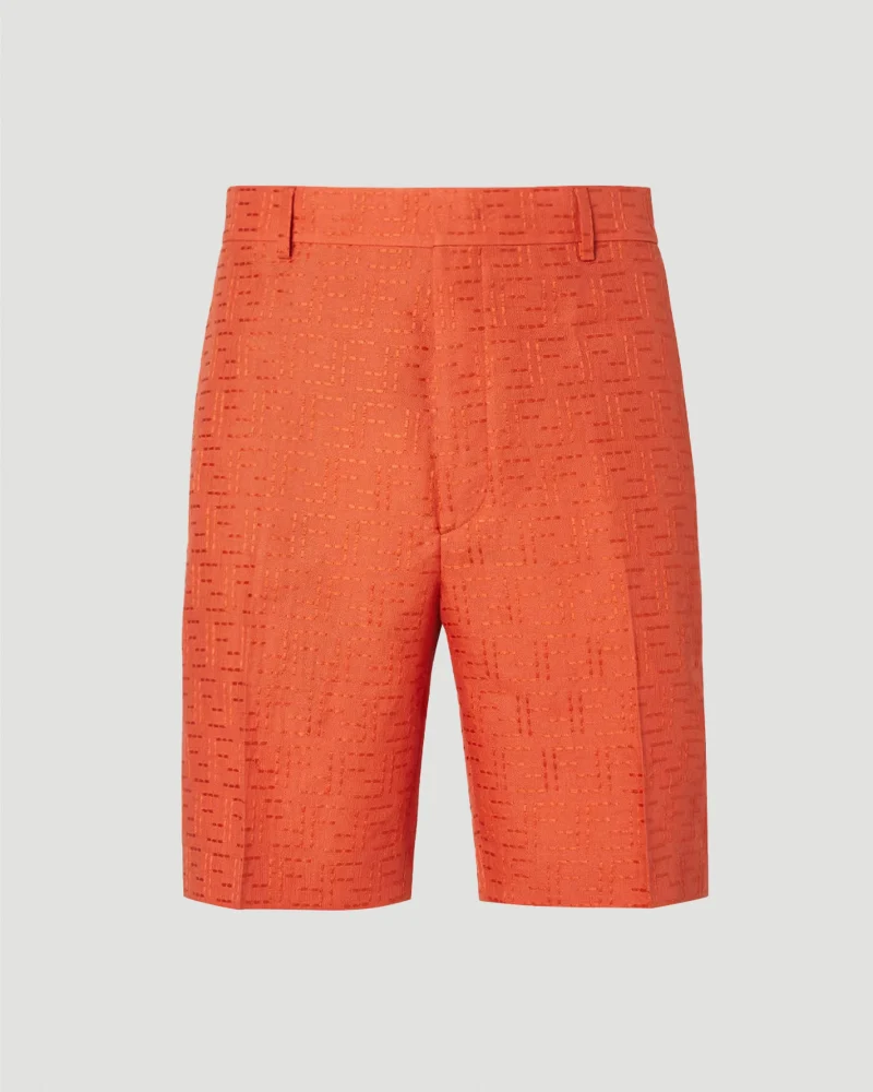 Coral Linen Blend Shorts