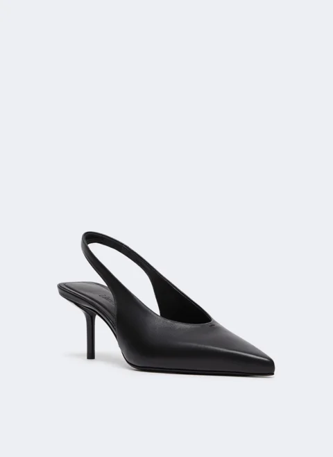 Обувки на ток от естествена кожа Max Mara Mxaalbata — снимка 2