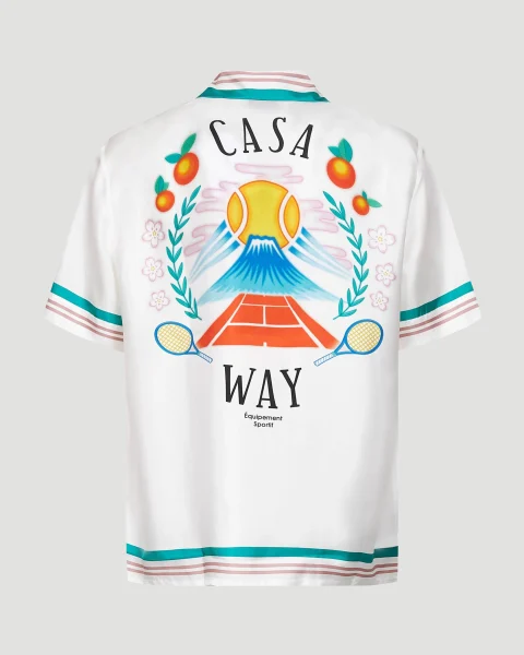 Casa Way Short-Sleeve Silk Shirt — снимка 3