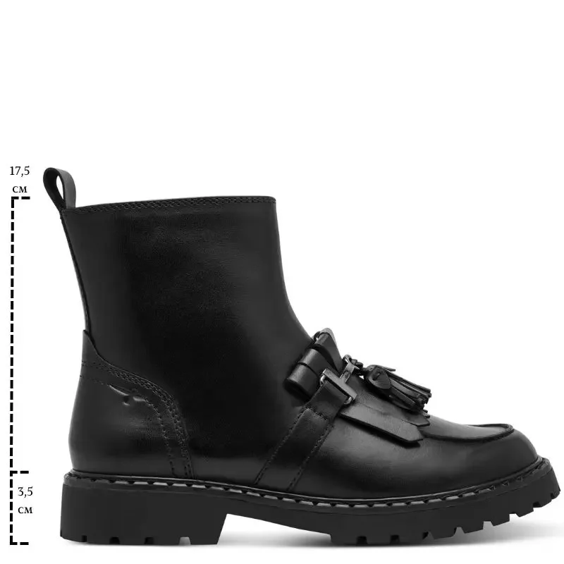 Дамски Равни Боти TAMARIS – 1-25493-47-003 BLACK LEATHER — снимка 7