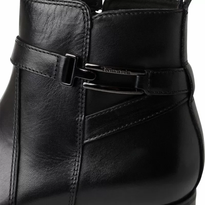 Дамски Равни Боти TAMARIS – 1-25031-43-003 BLACK LEATHER — снимка 4