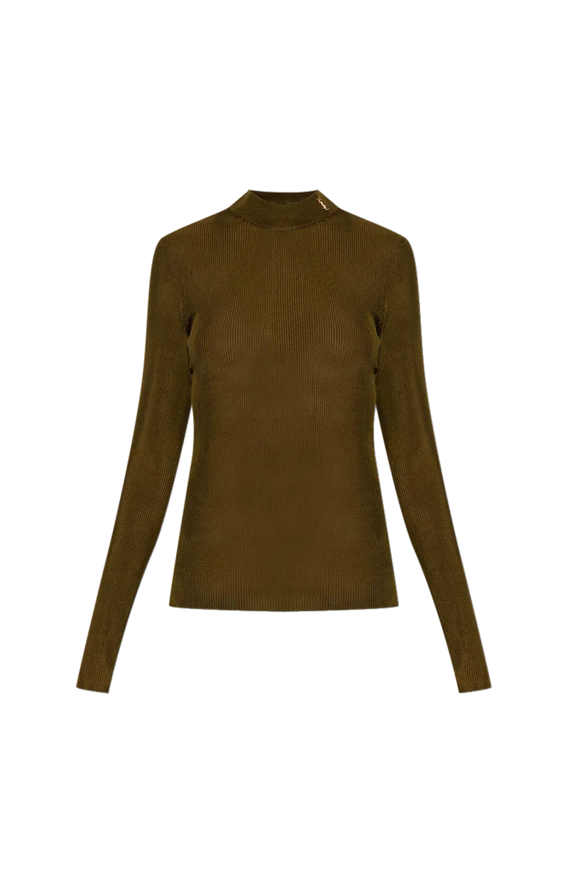 Silk Logo Top in Mousse