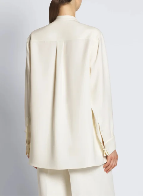 Копринена риза с плисиран мотив Brioni — снимка 3