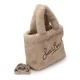 Дамска бежова чанта Colette Soft Fur SAINT BARTH — снимка 3