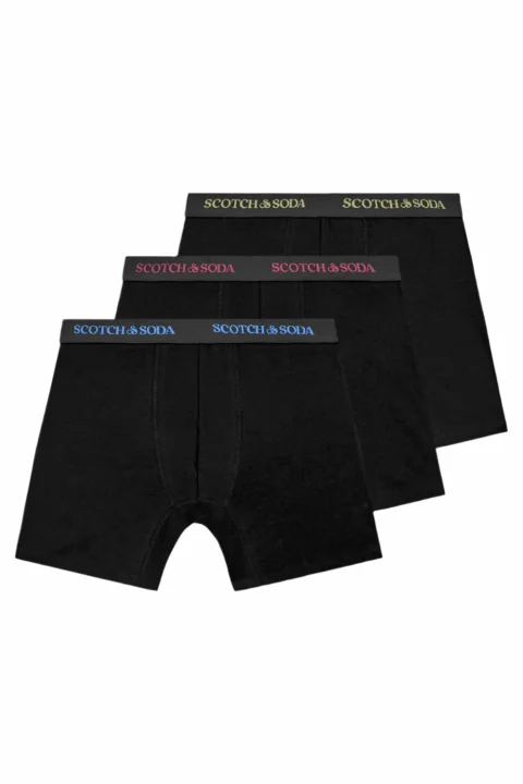 Бельо (Pack of 3) Solid Cotton Stretch Boxer Brief SSFA24M152062 018 black/bright