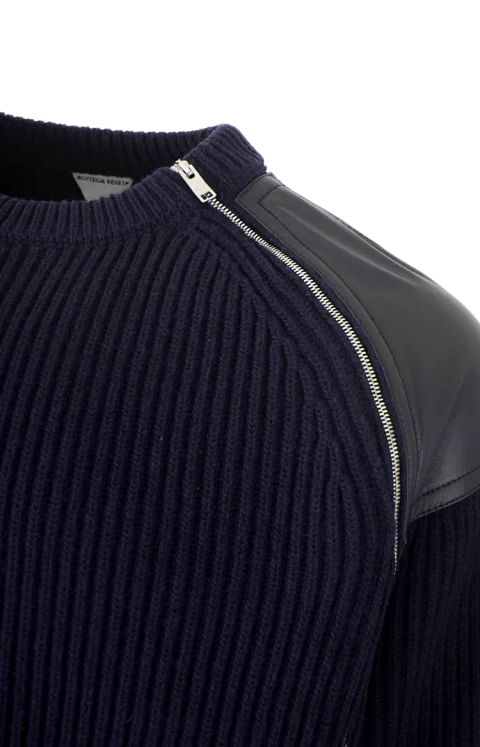 Ribbed Wool Sweater in Azurite — снимка 2