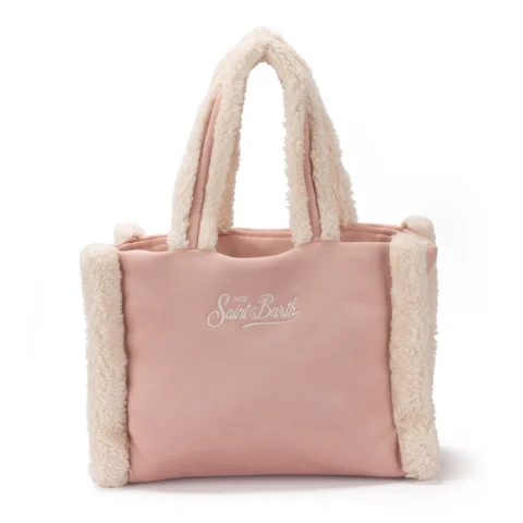 Дамска розова чанта Colette Shearling SAINT BARTH — снимка 6