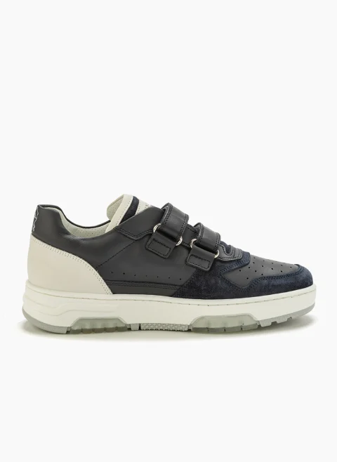 Кожени кецове с велурени детайли Brunello Cucinelli Kids — снимка 5