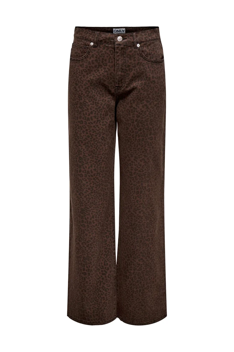 Jeans Onlmadison Hw Wide Animal Pnt 15355777 19-1419 TCX chicory coffee