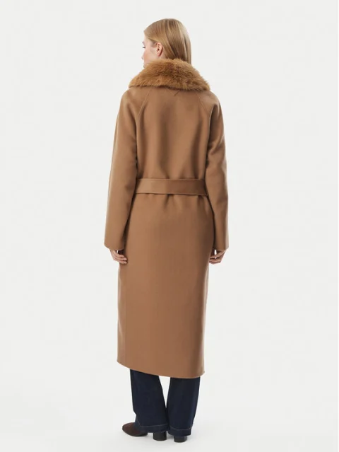 Tommy Hilfiger Вълнено палто Belted WW0WW51105 Кафяв Regular Fit — снимка 3