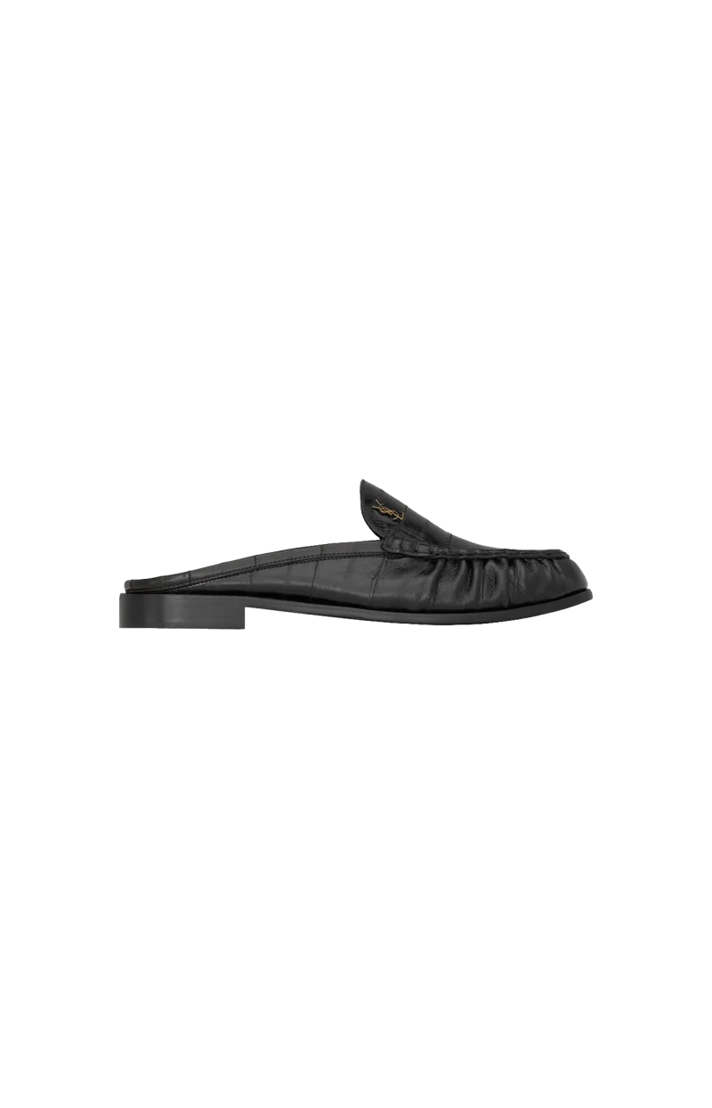 Le Loafer Mules in Black Eel