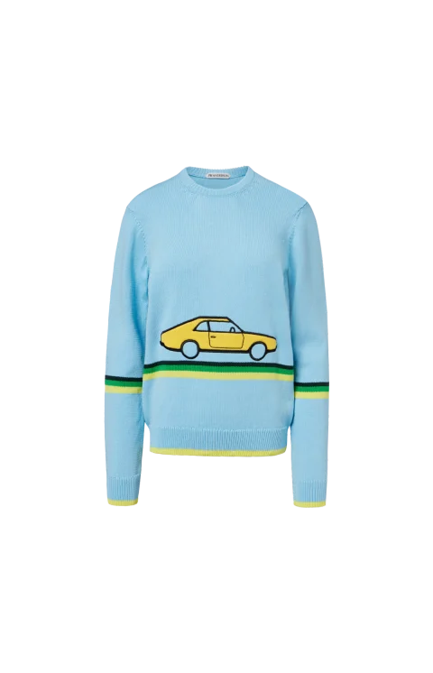 Crocheted Car Jumper in Sky Blue