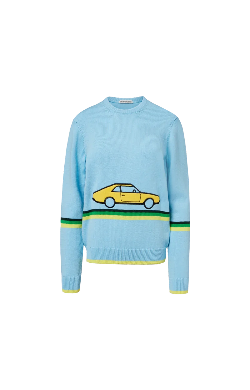 Crocheted Car Jumper in Sky Blue