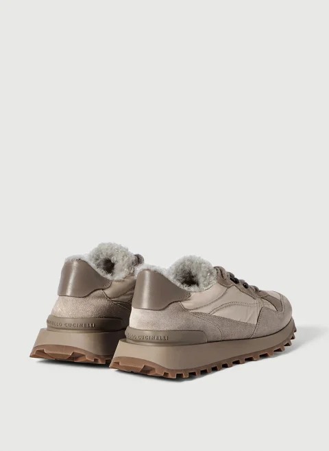 Кожени кецове с пух Brunello Cucinelli — снимка 3