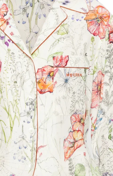 Cream Shirt with Floral Motif — снимка 2
