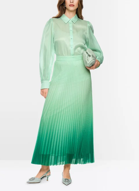 Плисирана пола с омбре ефект Marc Cain Glam — снимка 4