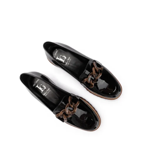 Дамски черни мокасини лак Luca Grossi — снимка 6