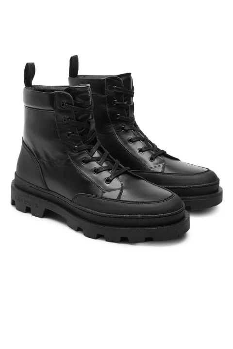 Booties Les Deux Tanner Mid-Top Leather Sneaker LDM820022 100100 black — снимка 2