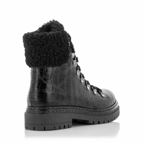 Дамски Кубинки CARLO FABIANI – 108521 BLACK KROKO — снимка 2