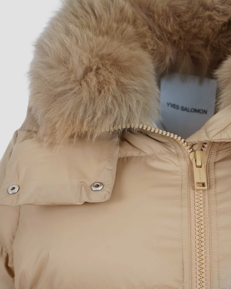 Iconic "A" Line Down Jacket with Fox Fur Collar — снимка 4