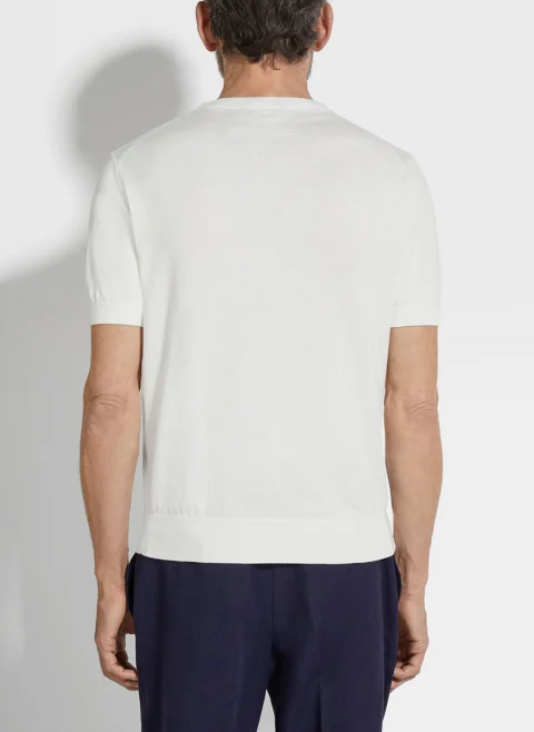 Тишърт от фино плетиво Zegna — снимка 3