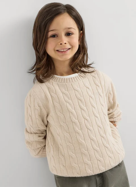Пуловер от кашмир 'Cable knit' Brunello Cucinelli Kids 4-6 — снимка 4
