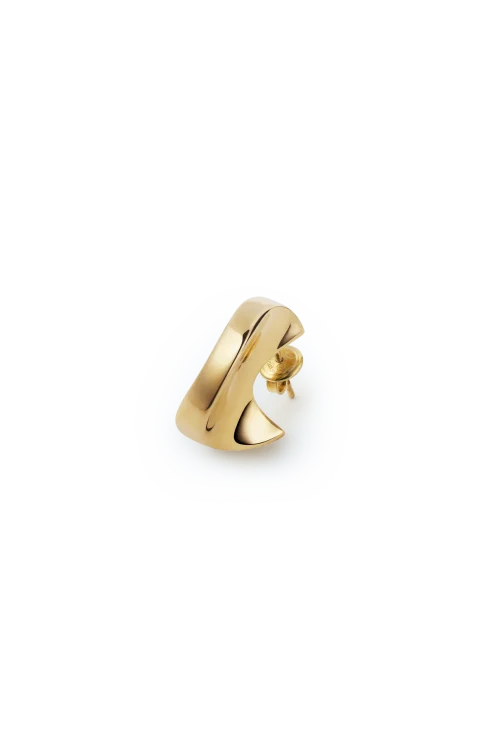 Small Disc Earrings in Yellow Gold — снимка 3