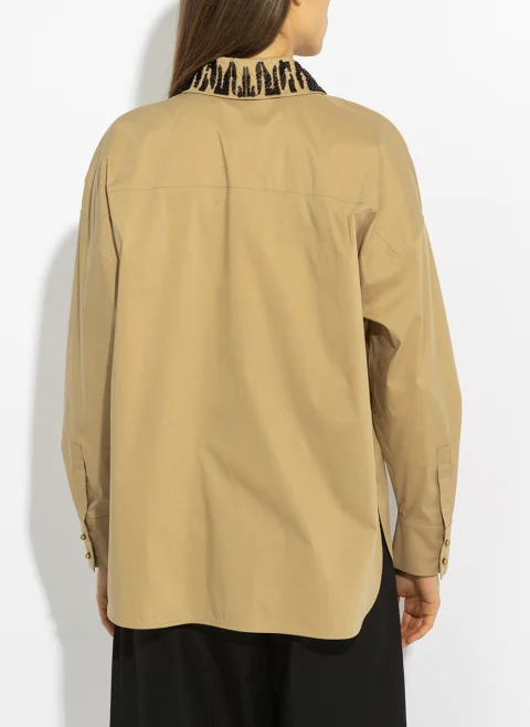 Риза с мъниста 'Oversized fit'' Max Mara Studio Mstgene — снимка 9