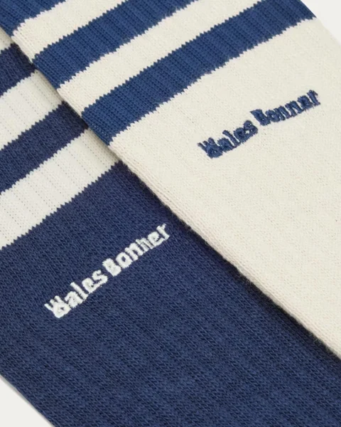 3-Stripes Socks in White and Navy — снимка 2