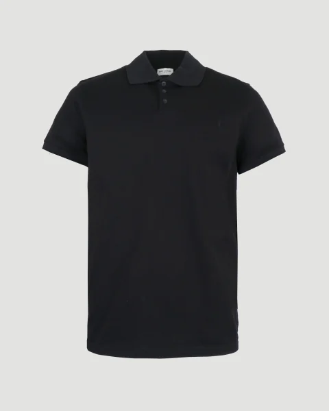 Cotton Polo Shirt in Black