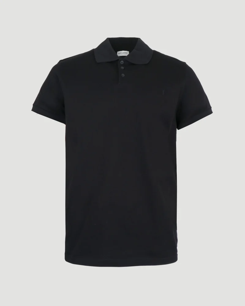 Cotton Polo Shirt in Black