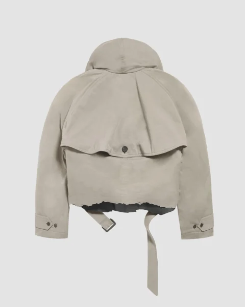 Flipped Hooded Trench in Dark Beige — снимка 5