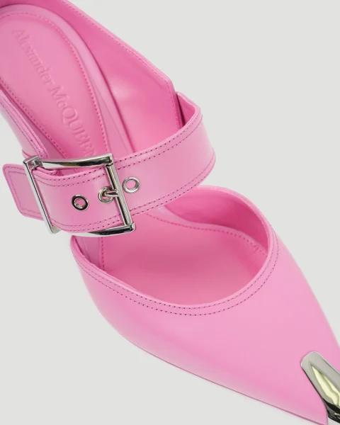 Punk Buckle Mule in Sugar Pink — снимка 4