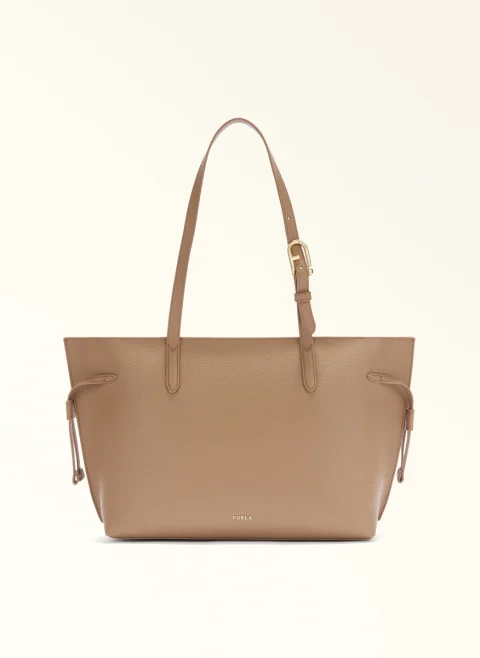 Кожена 'Tote' чанта Furla Ava Toffee Nero