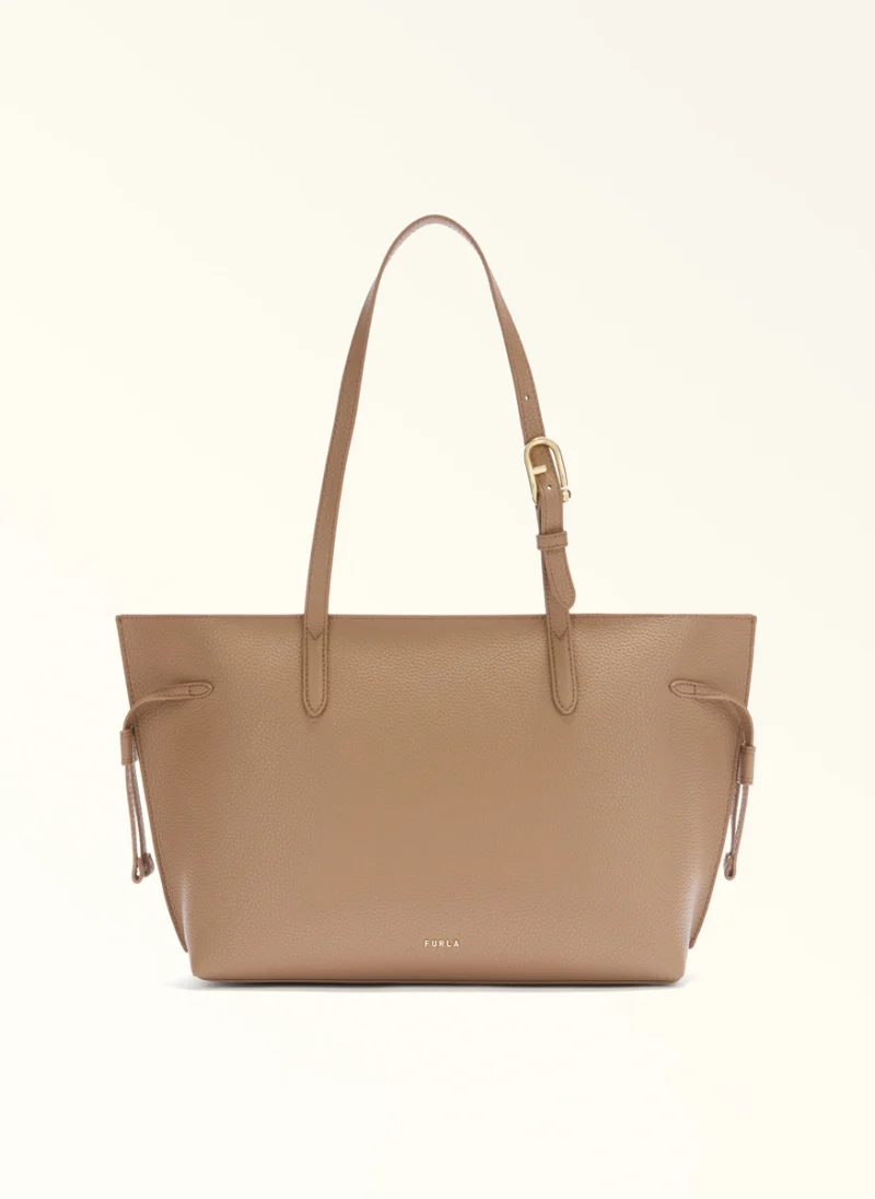 Кожена 'Tote' чанта Furla Ava Toffee Nero