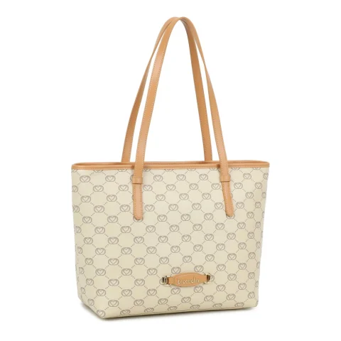 Дамска бежова чанта Monogram Braccialini — снимка 5