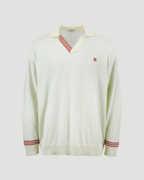 Striped Polo Shirt with Logo