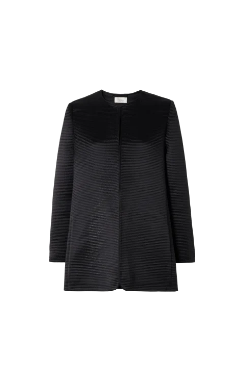 Iben Topstitched Silk-Satin Jacket