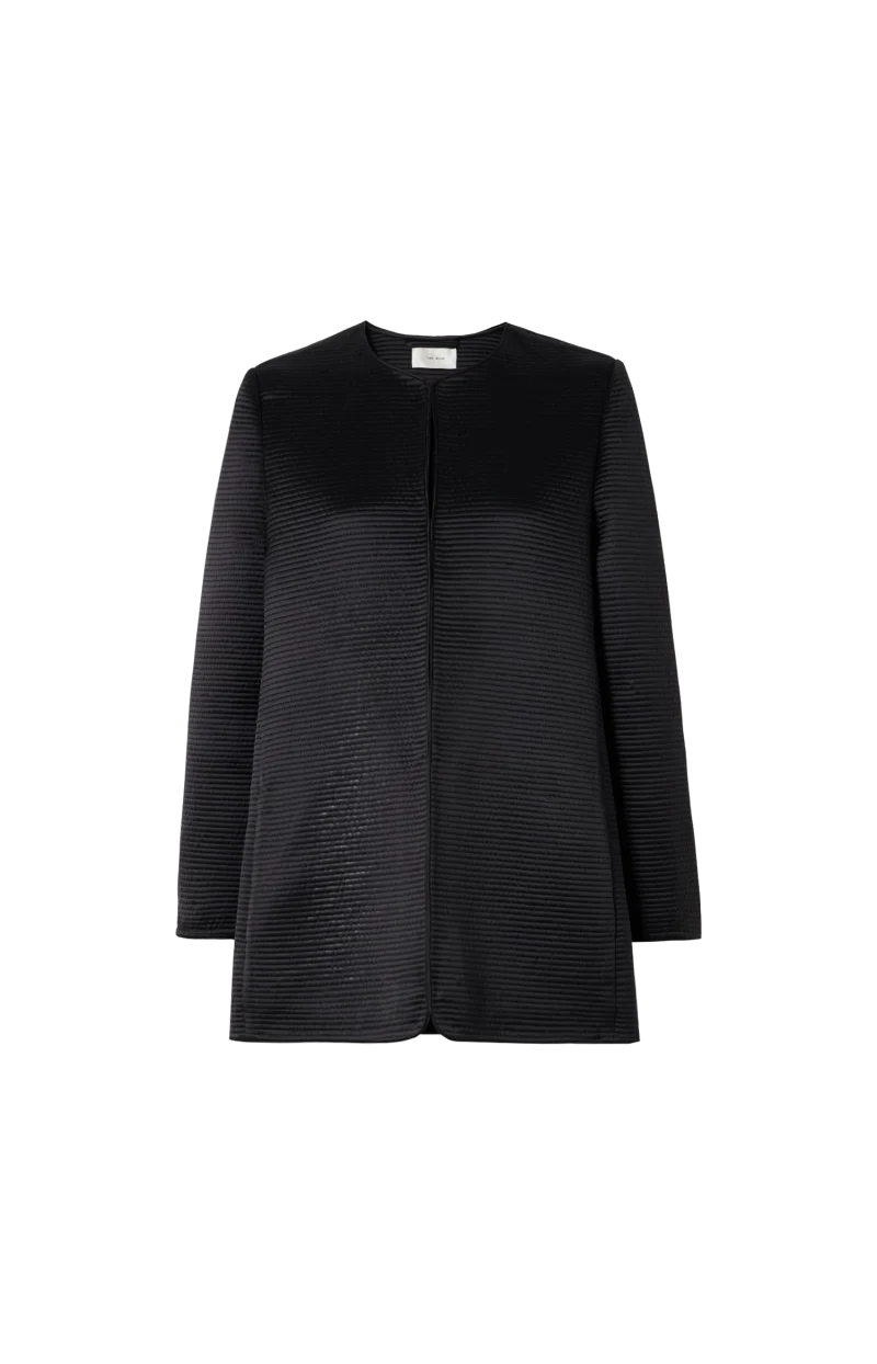 Iben Topstitched Silk-Satin Jacket