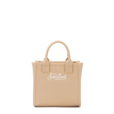 Дамска бежова мини чанта Vanity SAINT BARTH — снимка 6
