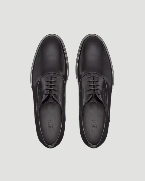 Leather Oxfords in Black — снимка 4