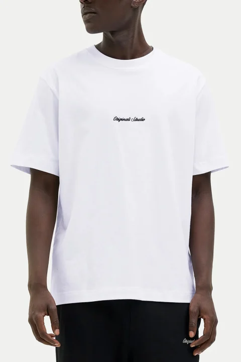 T-Shirt Jornorrebro Emb Ss Crew Neck 12282892 11-0601 TCX bright white — снимка 2