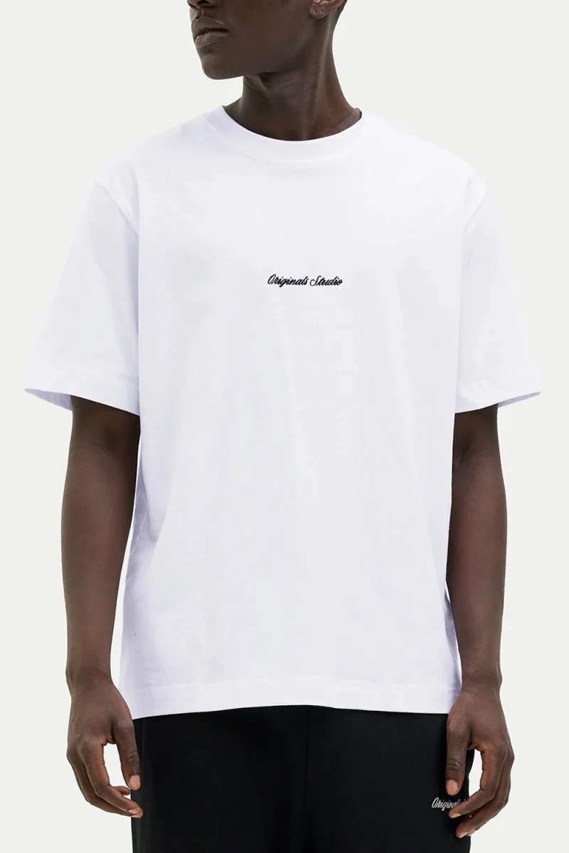 T-Shirt Jornorrebro Emb Ss Crew Neck 12282892 11-0601 TCX bright white — снимка 2