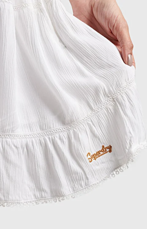 Мини рокля VINTAGE в бял цвят — снимка 5