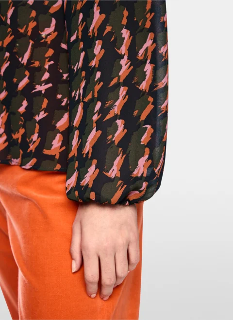 Блуза с принт 'Houndstooth' Marc Cain Collections — снимка 5